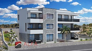 Croazia, Vodice, nuova confortevole casa bifamiliare con piscina e vista mare