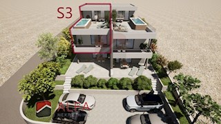 Croazia, Vodice, nuova costruzione, appartamento duplex in vendita con ampia terrazza e vista mare