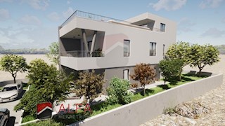 Croazia, Vodice, nuova costruzione, appartamento duplex in vendita con ampia terrazza e vista mare