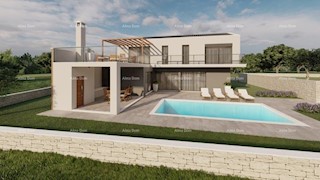 Terreno edificabile con progetto di villa con piscina, Rebići.