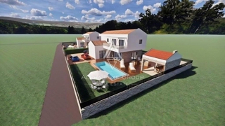 Casa moderna in costruzione con piscina, Istria, San Lorenzo del Pasenatico
