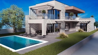 Villa in costruzione con vista mare, Istria, Svetvinčenat