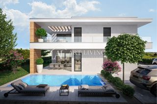 Istria, Umago – moderna casa bifamiliare con piscina, a 500 m dal mare, NUOVA COSTRUZIONE