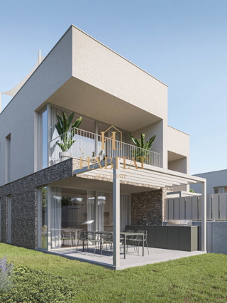 Istria, Karigador, moderno appartamento duplex, 3SS+DB, vista mare, cortile, due posti auto, terrazza sul tetto