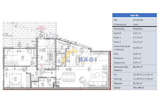 Appartamento Središće, Novi Zagreb - Istok, 91,20m2