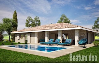 Piccola villa moderna con piscina a Kaštelir con vista sul mare
