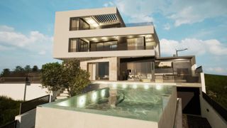 Villa moderna con vista mare