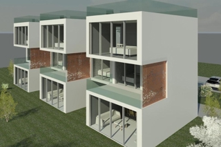Moderna villa a schiera con vista mare
