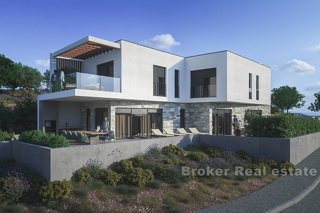 Villa di nuova costruzione con piscina e vista mare