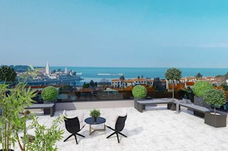 Penthouse esclusivo a Parenzo – vista panoramica sul mare e garage privato
