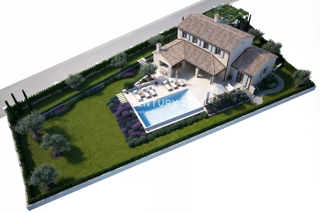 POREČ, 15 KM, TERRENO EDIFICABILE CON PROGETTO PER UNA SPLENDIDA CASA MEDITERRANEA