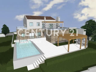 VIŠNJAN, VENDITA TERRENO EDIFICABILE CON PERMESSO DI COSTRUIRE E VISTA