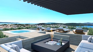 Trogir, Čiovo, Okrug Gornji, appartamento 128,23 m2, parcheggio, piscina