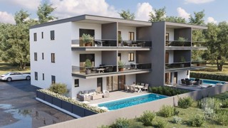 Appartamento al piano terra a Novigrad con piscina