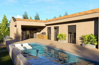 ISTRA, SVETVINČENAT - Incantevole casa con piscina in resort chiuso