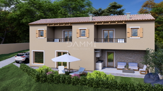 ISTRA, BUJE - Casa allo stato grezzo con vista panoramica, nuova costruzione