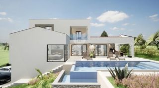 Nuova costruzione, bella casa con piscina a Labin