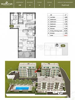 Allogio Makarska, 74,51m2