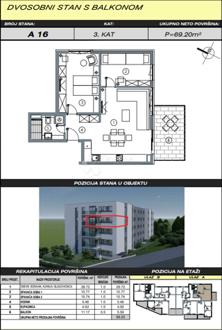 Allogio Makarska, 56,41m2