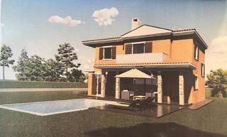DINTORNI DI VIŠNJAN, TERRENO CON PROGETTO PER LA COSTRUZIONE DI UNA CASA CON PISCINA