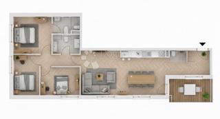 Allogio Donja Dubrava, 56,43m2