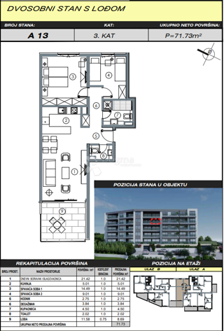 Allogio Makarska, 56,41m2