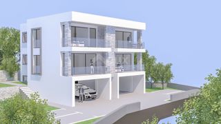 OPATIJA, IKA - terreno con permesso di costruzione nella zona M3, per un edificio con garage, terrazze e vista sul mare