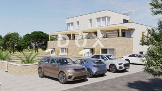 ZADAR, PRIVLAKA - Nuova costruzione con terrazza sul tetto e vista mare a 110 metri dalla spiaggia! C