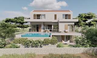 ISOLA DI PAG, JAKIŠNICA -Villa moderna con piscina in costruzione