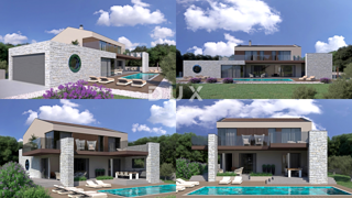 ISTRIA, LABIN - Quattro lotti edificabili con due permessi di costruzione