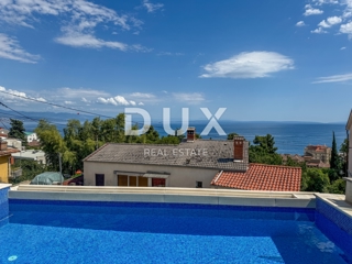 OPATIJA, CENTRO - moderno appartamento con piscina privata, ampia terrazza e vista mare nel centro di Opatija