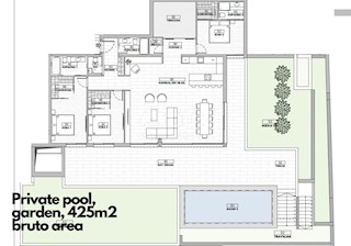 OPATIJA, CENTRO - Appartamento di 295m2 con piscina privata sopra il centro di Opatija in un esclusivo edificio nuovo, garage, vista mare