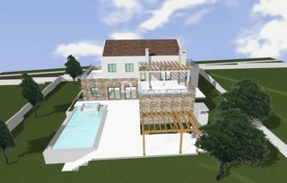 ISTRIA, VIŠNJAN - Terreno edificabile con permesso e vista mare