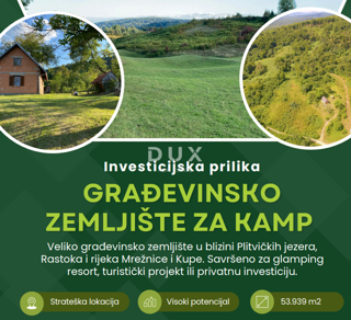 SLUNJ, PRIMIŠLJE - Opportunità di investimento - terreno edificabile per il campeggio zona T3!