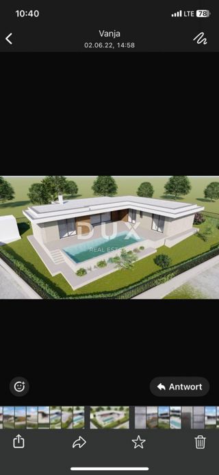 ISTRIA, GALIAŽANA - Terreno edificabile di 759 m2 con permesso di costruire per una casa di 145 m2 su un piano con piscina