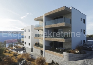 Rogoznica, Ražanj, appartamento con 2 camere da letto 70.6m2 con giardino, parcheggio, vista mare