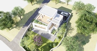 Dvornica, terreno 814m2 con permesso di costruire, 400m dal mare, vista