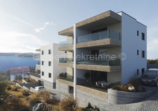 Rogoznica, Ražanj, appartamento con 2 camere da letto 72m2 con giardino, parcheggio, vista mare