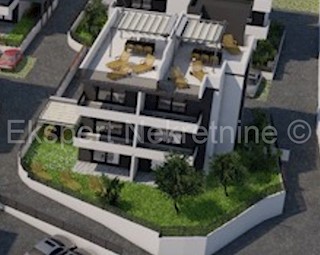 Trogir, appartamento di 2 locali 69 m2 + terrazza sul tetto 55 m2, Novogr., vista mare