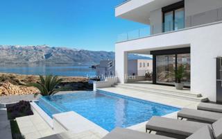 Villa con piscina a sfioro, seconda fila sul mare - Vinjerac