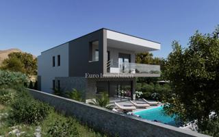 Murter - villa con piscina, prima fila al mare