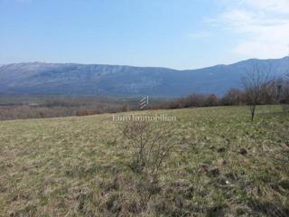 Tourist point in Kršan with a view of Učka