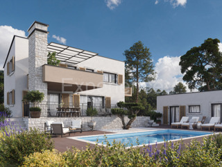 ISTRIA, Visinada: Elegante villa moderna nella fase di costruzione ROH-BAU!