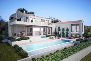 Villa di lusso in costruzione a Poreč – vista aperta su natura e mare