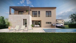 Villa moderna in costruzione in vendita - posizione tranquilla, zona Baderna, Istria