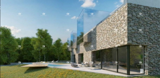 Istra, Pazin, vendita di terreno edificabile, progetto per una casa con piscina, parzialmente costruita.