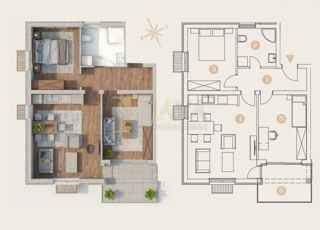Appartamento Saršoni, Viškovo, 65,63m2