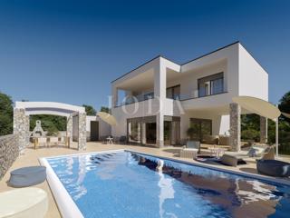 Villa moderna con piscina e vista mare