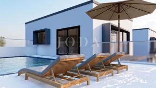 Villa con piscina e vista mare sull'isola di Krk