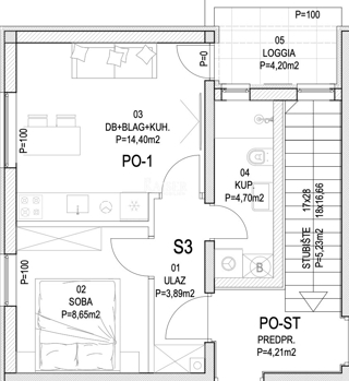Barban - nuova costruzione, 1 camera da letto + soggiorno con loggia, 36 m2